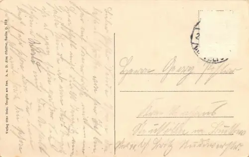 Teupitz Waldfrieden am Teupitzsee Männer im Boot Postkarte