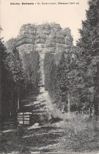 Sächs. Schweiz Gr. Zschirnstein Südwand (561 m) Postkarte AK