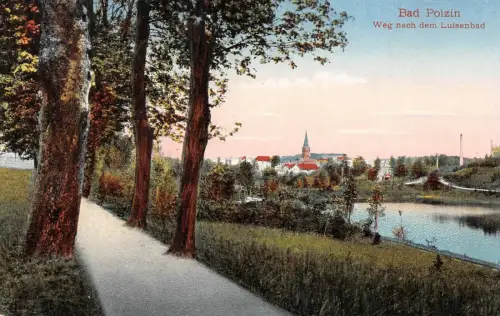 Bad Polzin (Połczyn-Zdrój) Weg nach dem Luisenbad AK