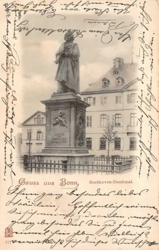 Gruss aus Bonn Beethoven-Denkmal Postkarte AK 1900