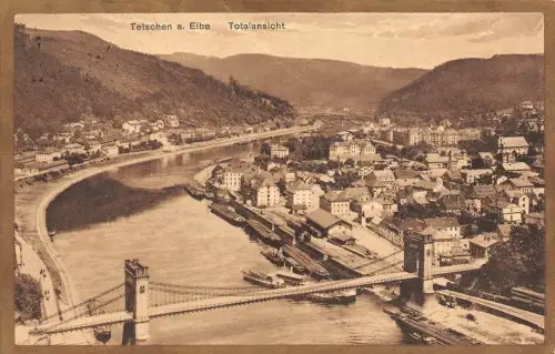 Tetschen a. Elbe Totalansicht Postkarte AK 1929