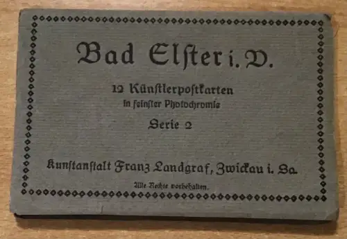 Leporello Bad Elster Vogtland 12 Künstler Postkarten, Franz Landgraf.