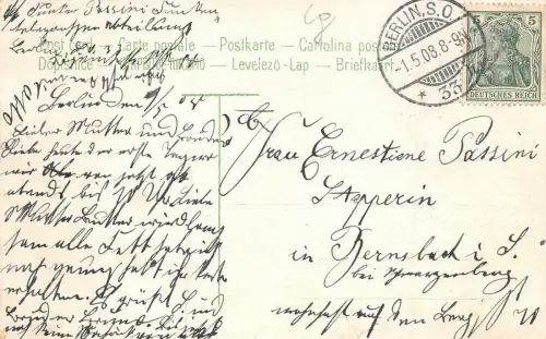 Jannowitzbrücke mit Straßenbahn in Berlin Postkarte AK 1908