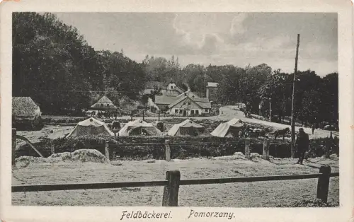 Feldbäckerei in Pomorzany Ukraine 1.WK Postkarte AK