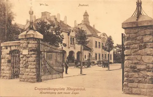 Truppenübungsplatz Königsbrück Haupteingang zum neuen Lager Postkarte AK 1916