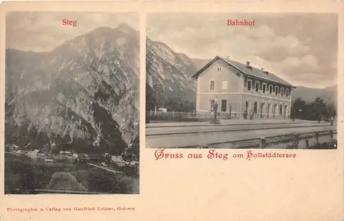 Steg am Hallstädtersee Bahnhof Postkarte