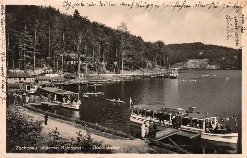 Zschopau Talsperre Kriebstein Bootsstation Sachsen Postkarte