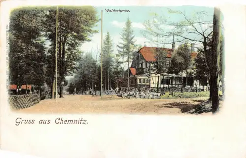Gruss aus Chemnitz Waldschenke Postkarte AK