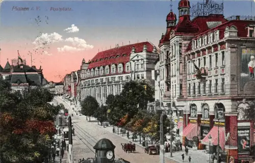 Plauen i. V. Postplatz Postkarte AK 1920