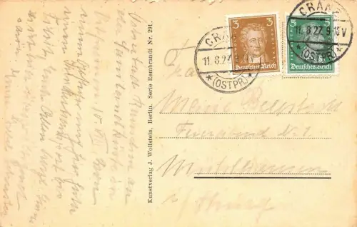 Warnicken Samland Strand und Düne Postkarte AK 1927