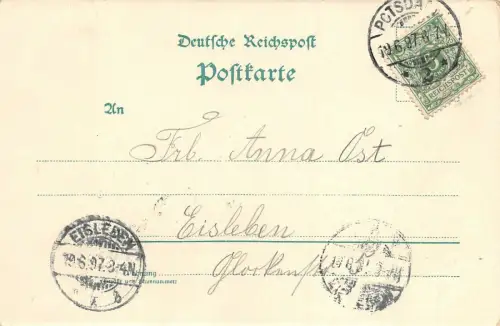 Potsdam Jungfern See , Nikolskoe, Matrosen Station Litho 1897