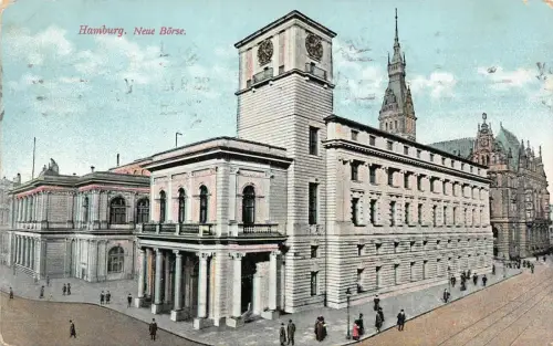 Hamburg Neue Börse Postkarte 1913
