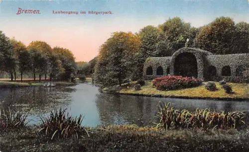 Bremen Laubengang im Bürgerpark Postkarte AK