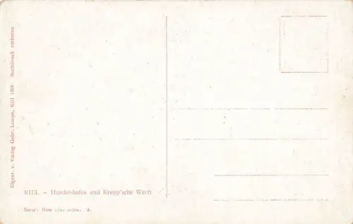 Handelshafen und Krupp'sche Werft in Kiel Schleswig-Holstein Postkarte AK