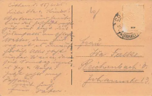 Kirche und Kriegerdenkmal in Cöthen Sachsen-Anhalt Postkarte AK 1925