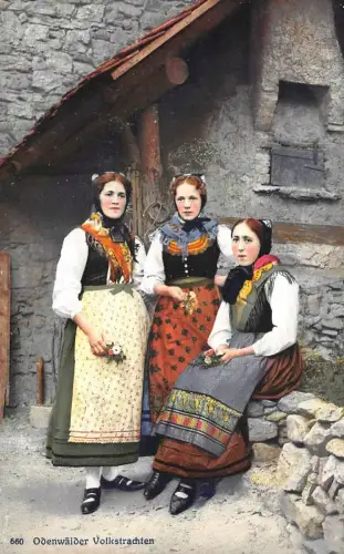 Odenwälder Volkstrachten Feldpostkarte 1915