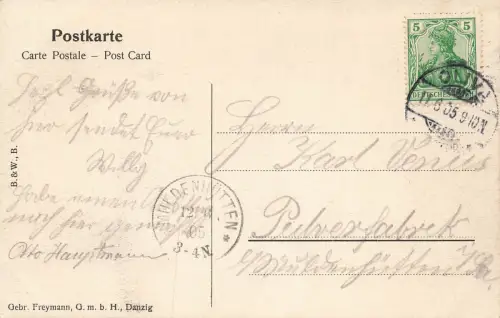 Blick zum Karlsberg in Oliva Danzig Postkarte AK 1905