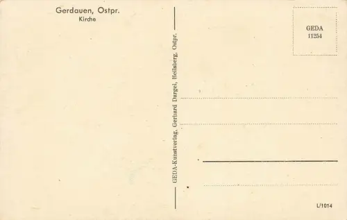 Ansicht Kirche in Gerdauen Ostpreussen Postkarte AK