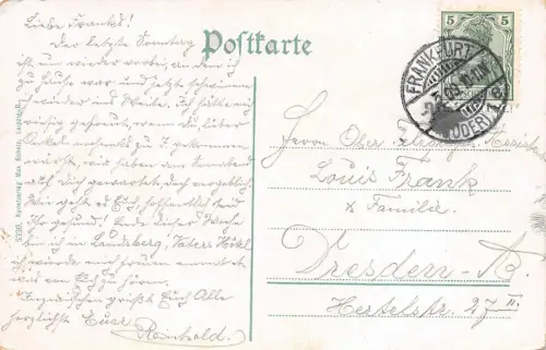 Frankfurt (Oder) Oderbrücke Totalansicht Postkarte 1909