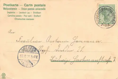 Maikäfer Glückwunsch Pfingsten Mailick AK 1905