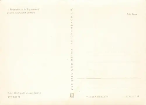 AK Schwerin Fernsehturm Zippendorf und Schwerin Lankow Mecklenburg-Vorpommern