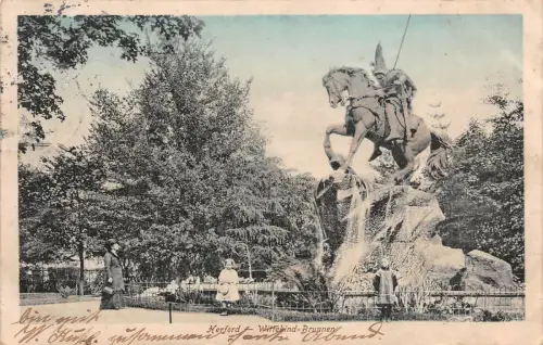 Herford Wittekinde-Brunnen Postkarte 1914