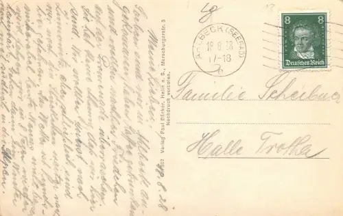 Ostseebad Ahlbeck Strand Postkarte 1928