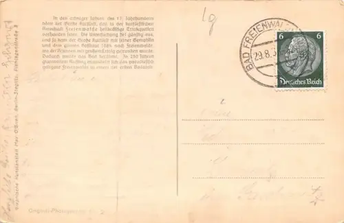250 Jahre Bad Freienwalde Brunnenthal Postkarte AK