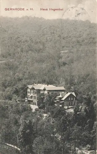 Haus Hagenthal Gernrode am Harz Sachsen-Anhalt Postkarte AK 1915
