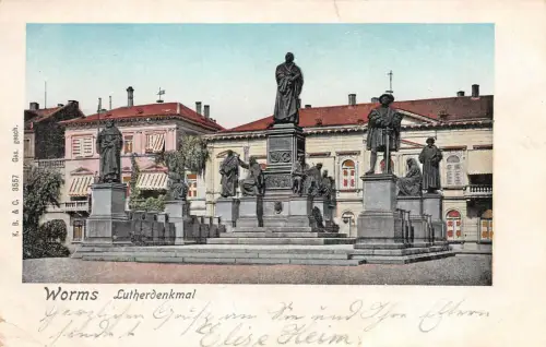 Worms Lutherdenkmal Postkarte AK 1900