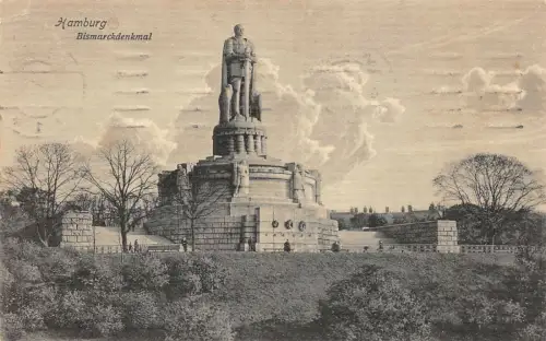 Hamburg Bismarckdenkmal Postkarte AK 1914