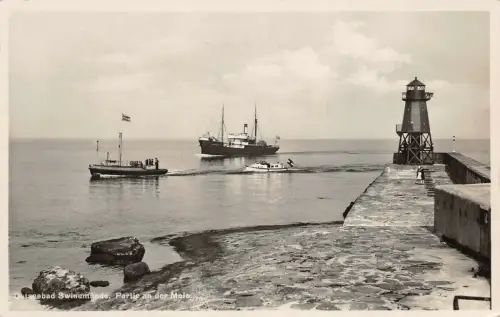 Ostseebad Swinemünde Partie an der Mole AK 1935