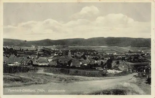 Gesamtansicht von Tambach-Dietharz Thüringen Postkarte AK 1933