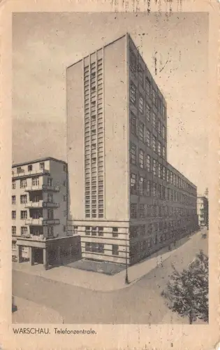 Warschau Telefonzentrale Postkarte