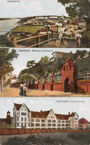 Graudenz Grudziądz Pionierkaserne Schlossbergerrassen AK 1916