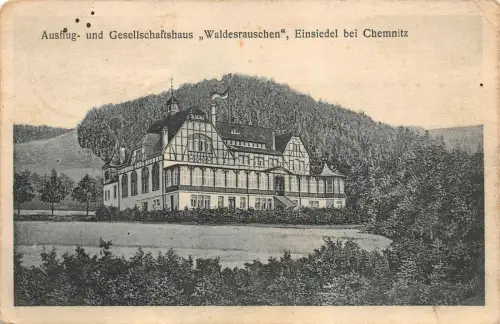 Gesellschaftshaus Waldesrauschen Einsiedel Chemnitz Sachsen Postkarte AK 1925
