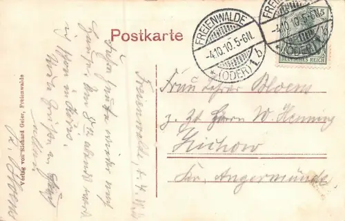 Bad Freienwalde a. O. Ansicht Postkarte AK 1910
