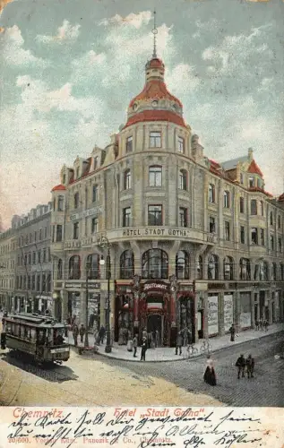 Chemnitz Hotel "Stadt Gotha " Postkarte 1904