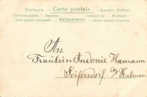 Hase als Postbote Glückwunsch Ostern Postkarte