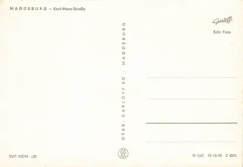 AK Magdeburg Karl Marx Straße Sachsen-Anhalt ungelaufen