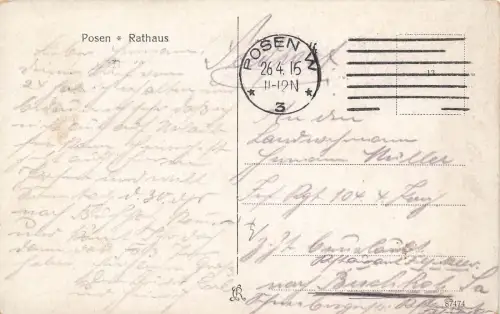 AK Posen Rathaus 1915