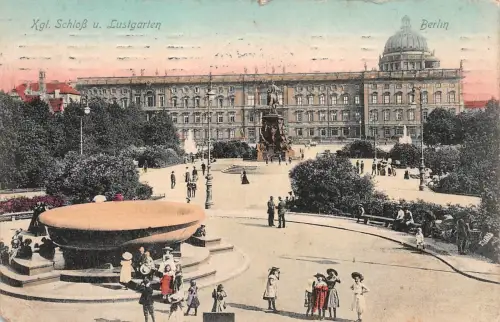 Königliches Schloß und Lustgarten Berlin Postkarte AK 1909