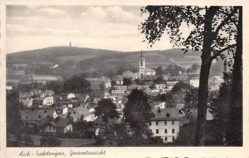 Asch-Sudetengau Gesamtansicht Postkarte