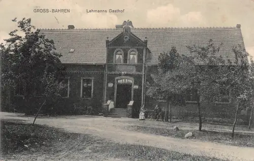 Gross-Bahren, Lehmanns Gasthof, Postkarte 1914