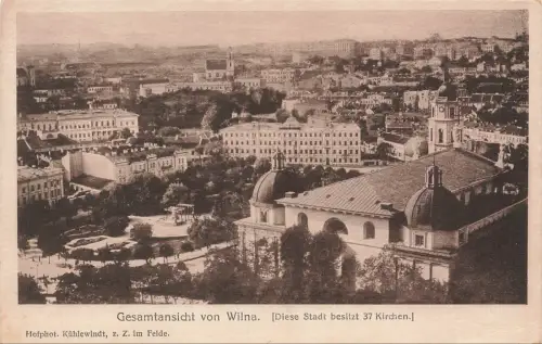 Wilna Gesamtansicht diese Stadt besitzt 37 Kirchen Postkarte