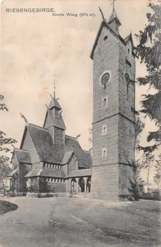 Riesengebirge Kirche Wang (874 m) Postkarte AK