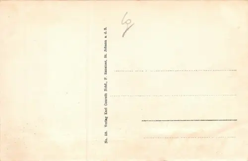 St. Johann-Saarbrücken Linke Saarseite mit neuem Krankenhaus Postkarte AK