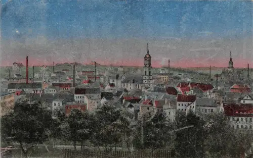 Stadtansicht von Werdau Sachsen Postkarte AK 1914