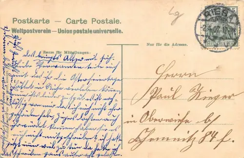 Gruss aus Riesa Postkarte 1907