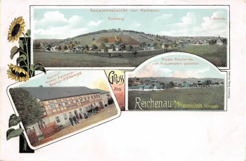 Gruss aus Reichenau b./Frauenstein i./Erzgeb. Gesamtansicht Kulmb. Postkarte AK